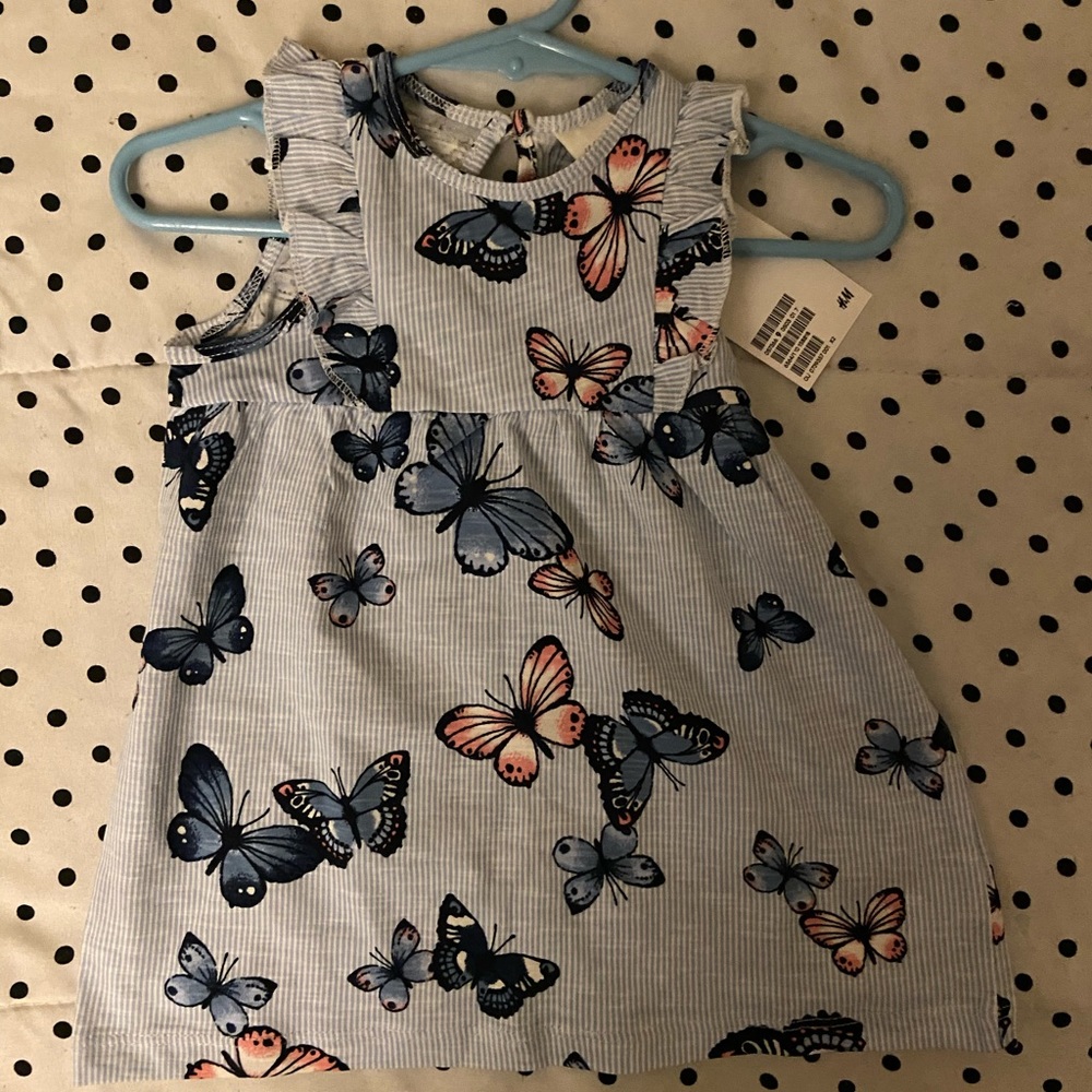 Baby blue butterfly girl dress!